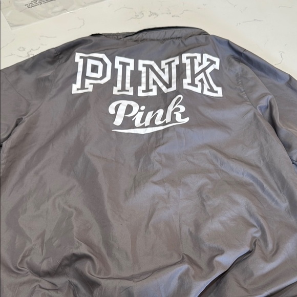PINK Victoria's Secret Gray Jacket with Blue and Yellow Zipper - Picture 13 of 13